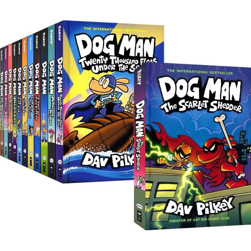 Dog Man Dav Pilkey Detective Dog 19-Volume English Picture Book Adventure Storybook Hardcover Chapter Book