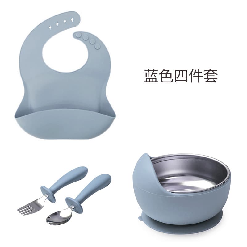 Food-Grade Silicone Dinosaur Baby Divided Feeding Plate, Cartoon Training Tableware for Kids, Suction Base, Drop-Resistant