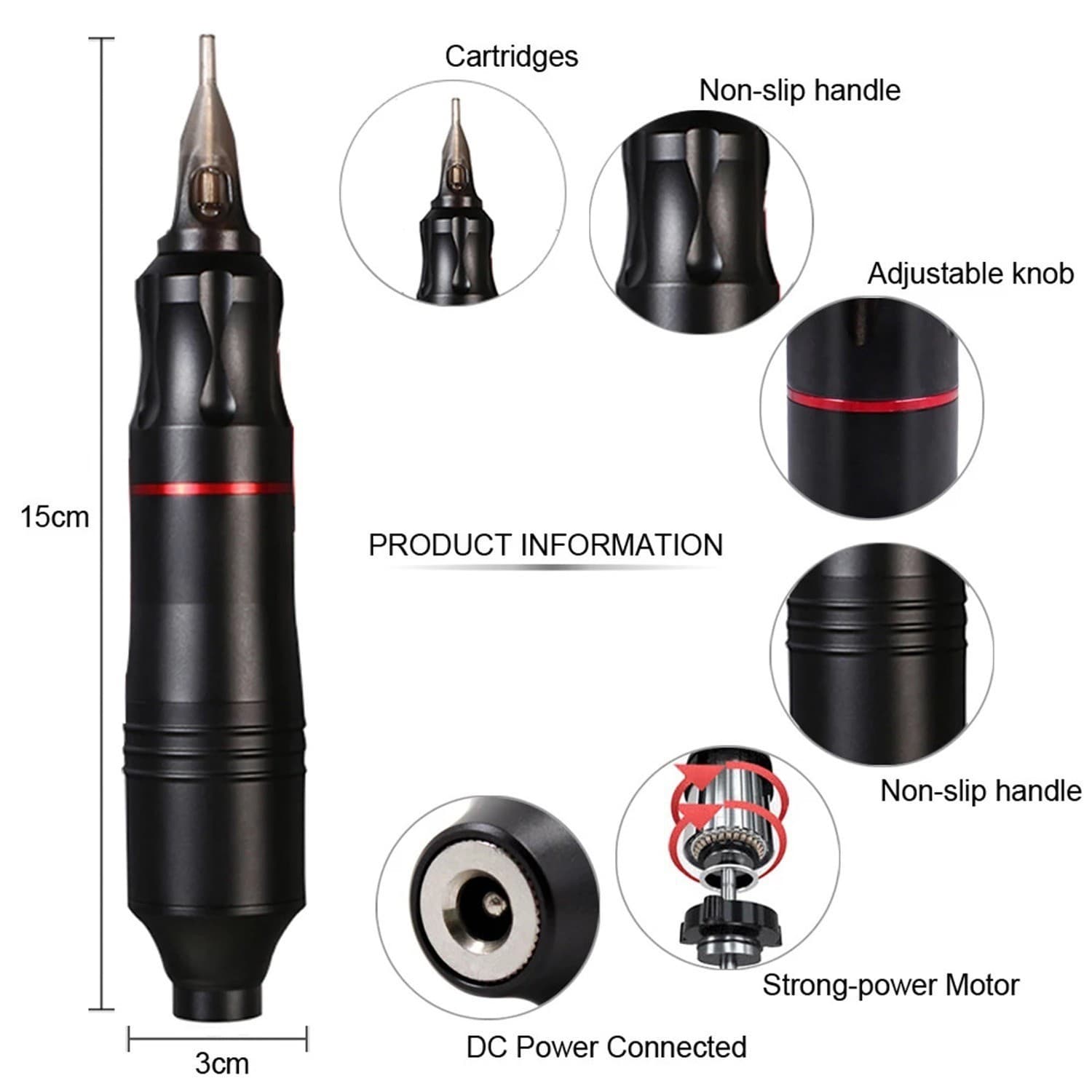 Cross-border King Kong Pen Simple Tattoo Kit with Speed Controller, Full Set for Lining and Shading, All-in-One Tattoo Machine for Training Use