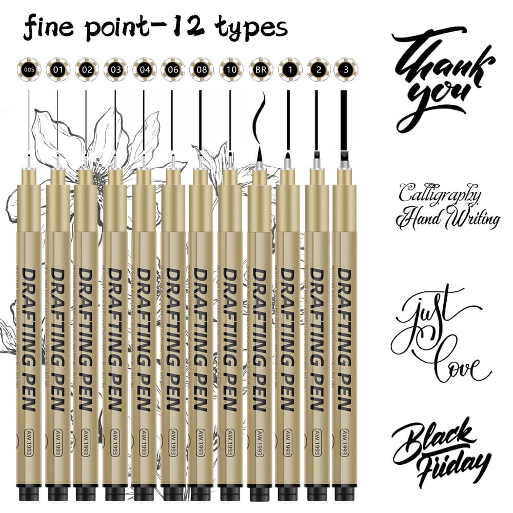Liner Technical Pen Set for Art Animation Hand Drawing Sketching, Student Waterproof Sketching Pen, Single Piece