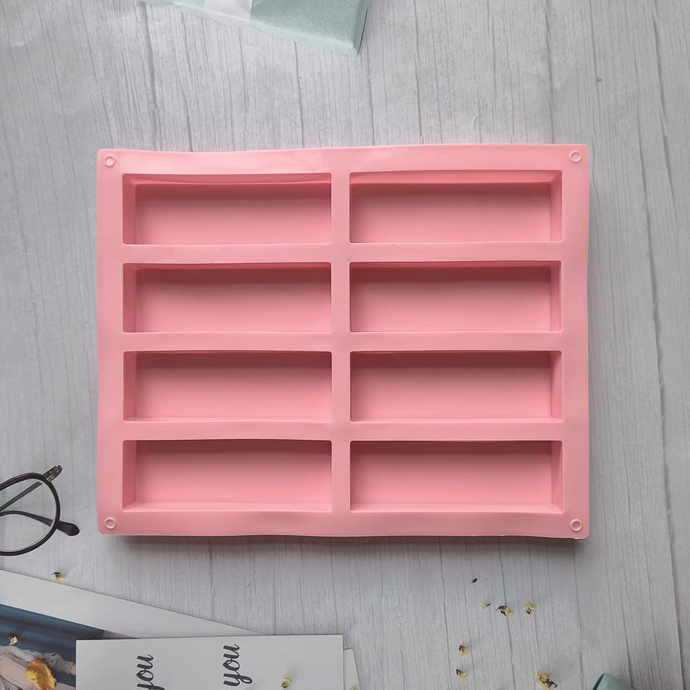 8-Cell Rectangular Soap Mold for Chocolate, Cake, Jelly, Pudding, Soap Cake Baking Tool