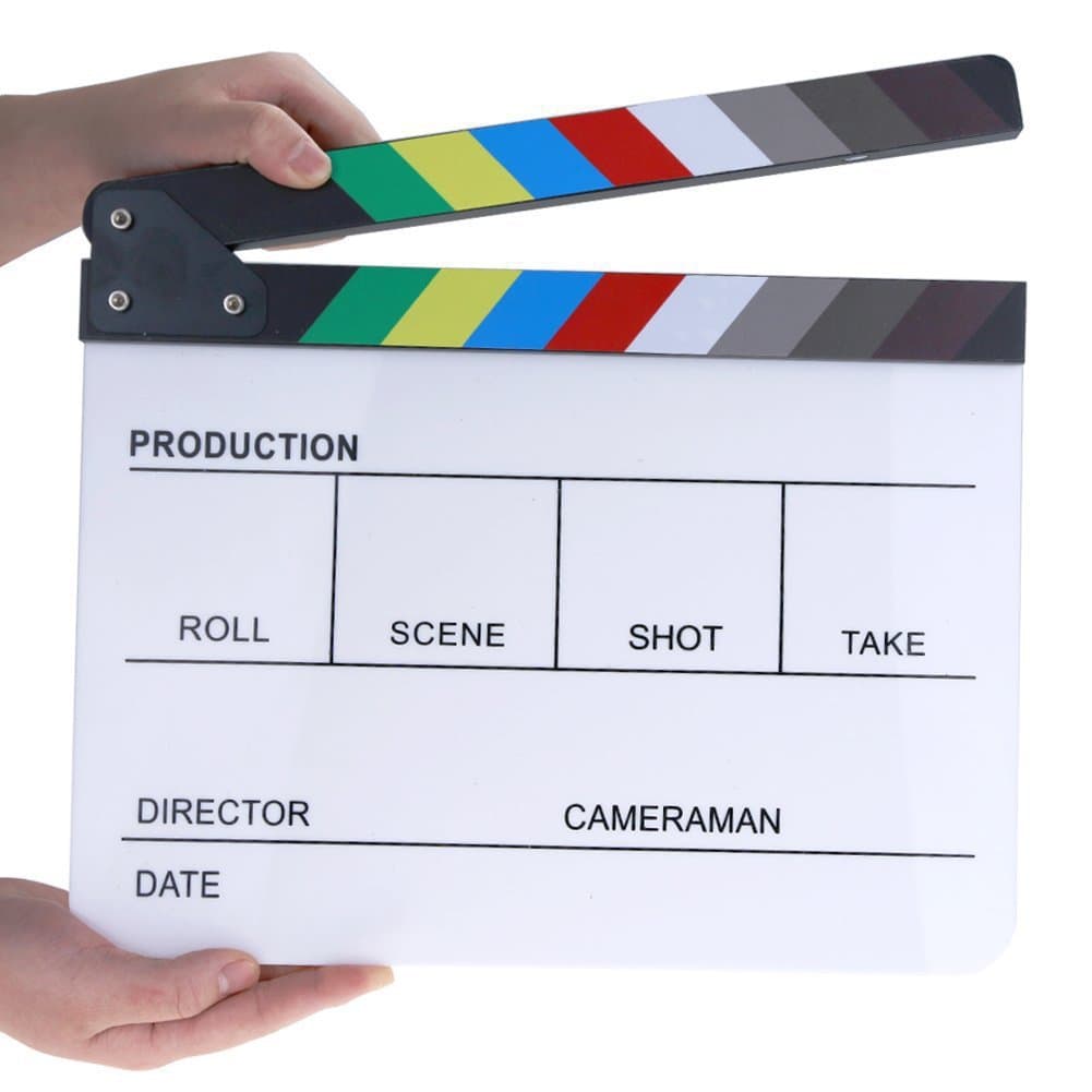 Acrylic Clapperboard with Color Bars, Director Board Creative Decoration for Film