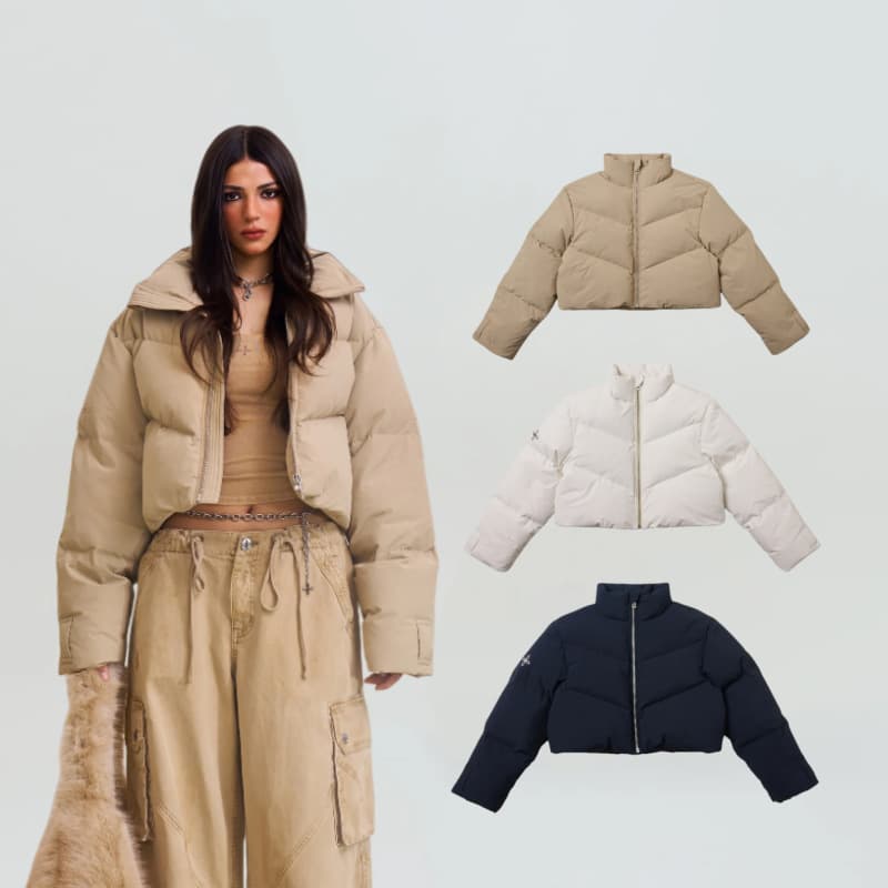 SMFK Cross Statue Wasteland Hunting Short Down Jacket Waterproof White Duck Down Warm Winter Coat