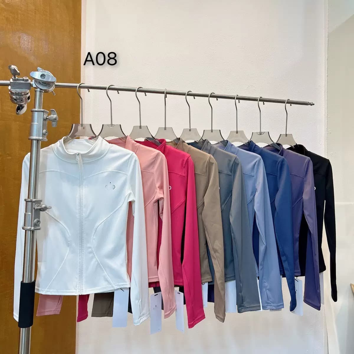 New Yoga Jacket Short Crop Jacket Stand Collar Spring Sports Running Fitness Slimming Top Cross-border a1o