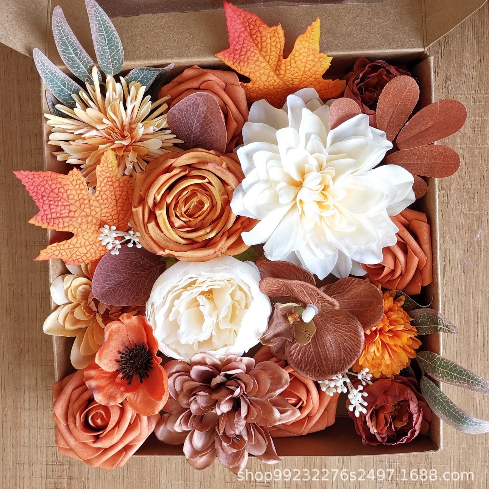 Artificial Flowers Silk Flowers Four Seasons Autumn Orange Maple Leaves Wedding Simulation Flowers Celebration Bouquet
