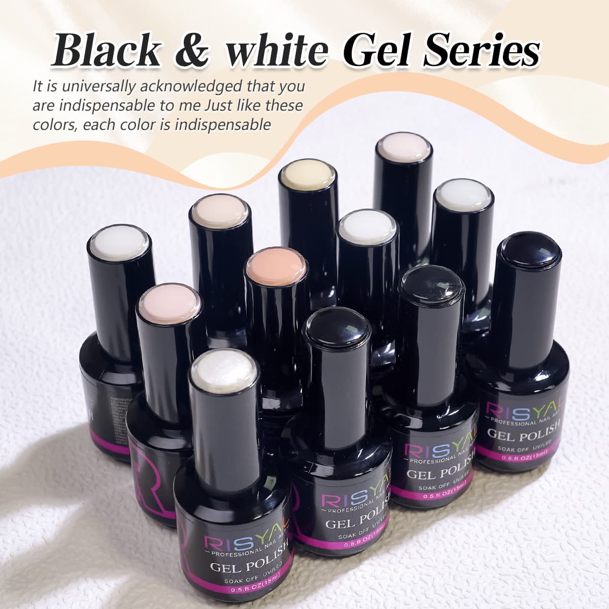 Cross-border supply nail gel polish, gel polish black white nude 15ml color gel