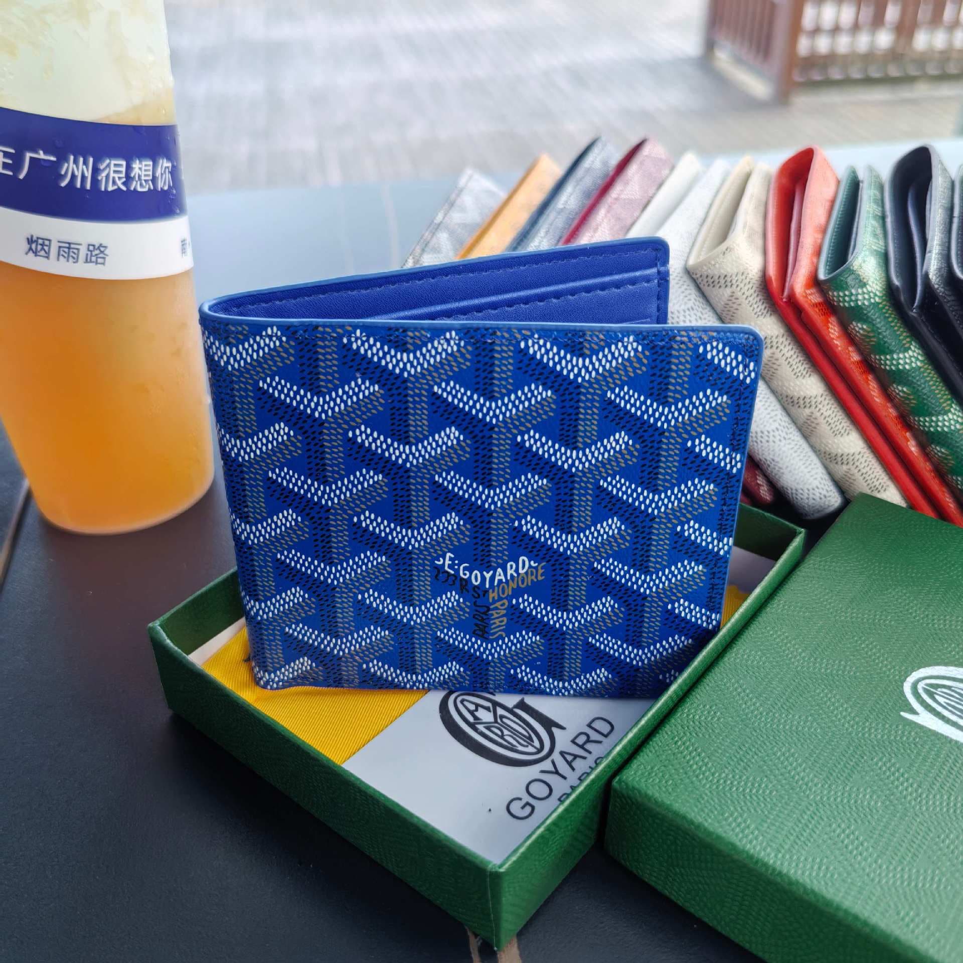 New Goyard-style dog-tooth wallet, large capacity, multi-functional, unisex, short, universal, anti-theft coin purse