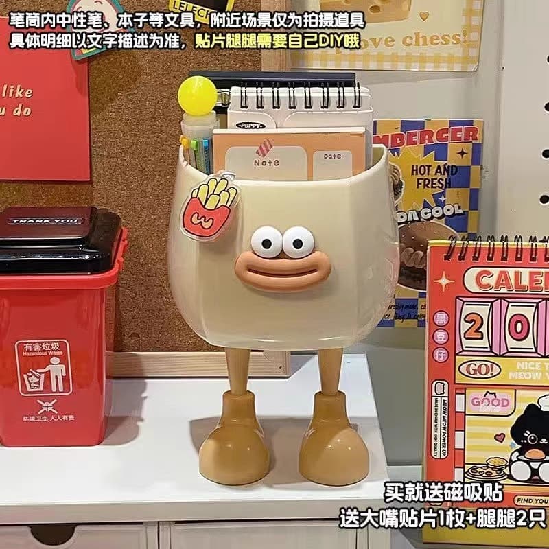 Cute McDonald's Pen Holder Magnetic Storage Rack Side Magnet No-Drill Wall-Mounted Desktop Organizer Box