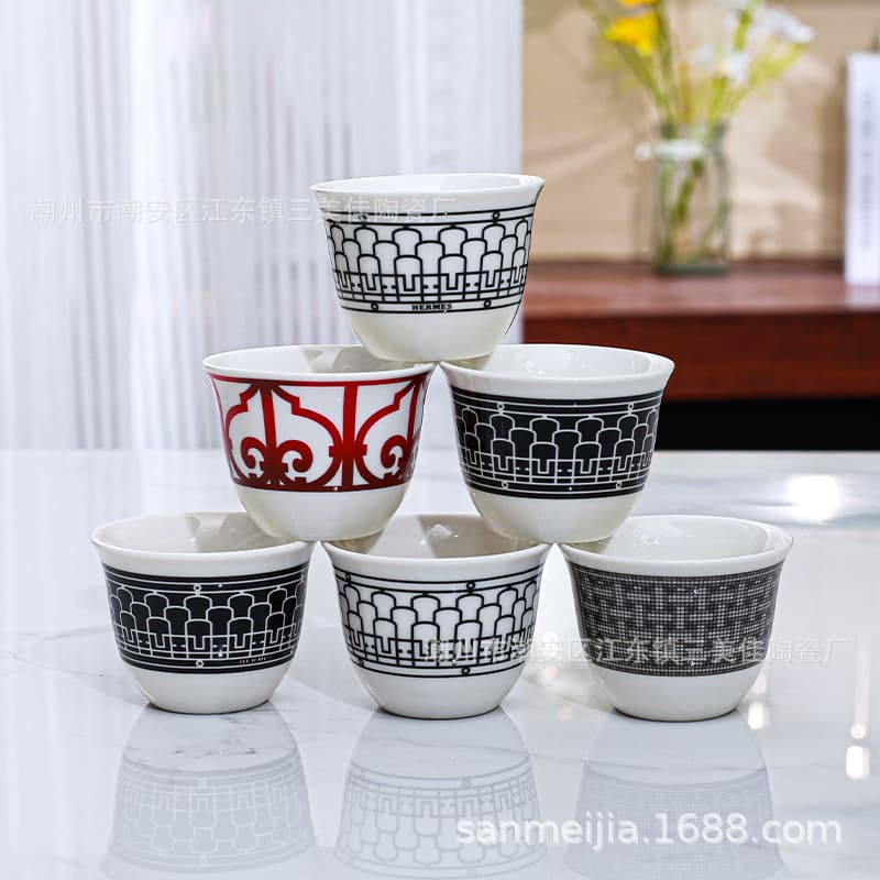 Jiahua Cup High Temperature White Porcelain Ceramic Moonlight Cup CAWA CUP Coffee Cup Arabian Cup Middle Eastern Cup