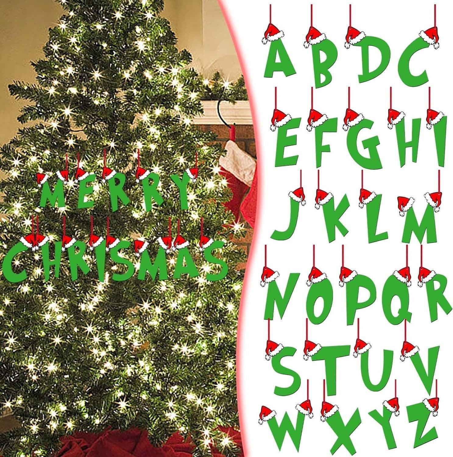 Cross-border Christmas creative 26 letter decorations acrylic flat pendant Christmas tree home party gift