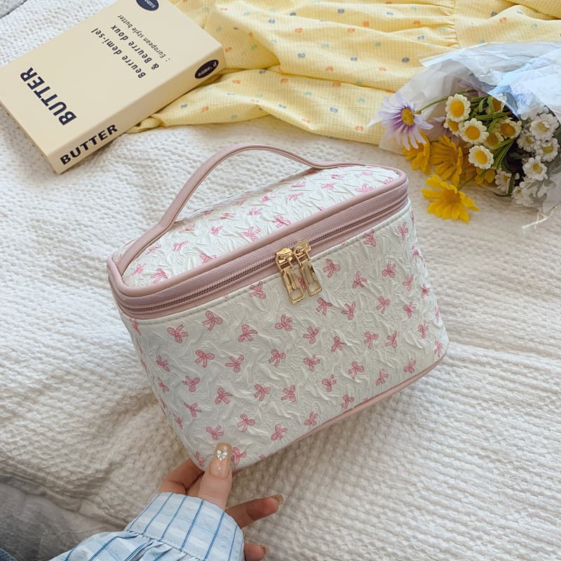 Cross-border Best-selling Tall Cosmetic Bag with Handle, Large Capacity Portable Toiletry Bag, High-quality Nail Polish Storage Bag