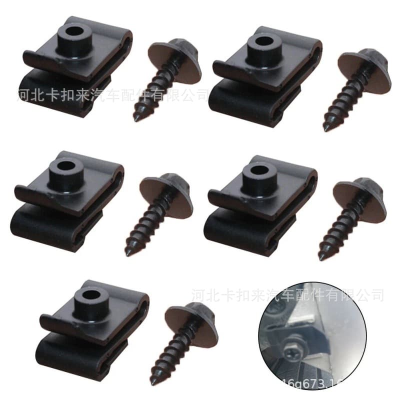 20PCS Carbon Steel Screw Fasteners U-Type Nuts for Toyota Camry Car Bumper Fender