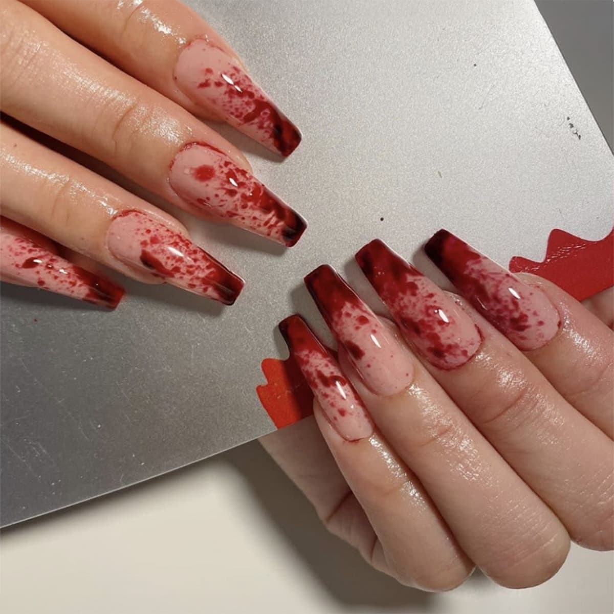 Halloween Best-Selling Hot Item Press-On Nails Blood Manicure Nail Tips Sweet Cool Style Detachable False Nails nalis