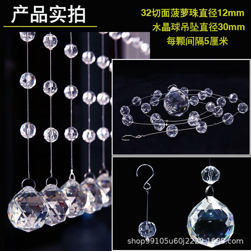 New Style Acrylic Pineapple Beads Wedding Hall Ceiling Decoration Bead Chains Props Stage Decoration Crystal Glass Hanging Ornament Strings