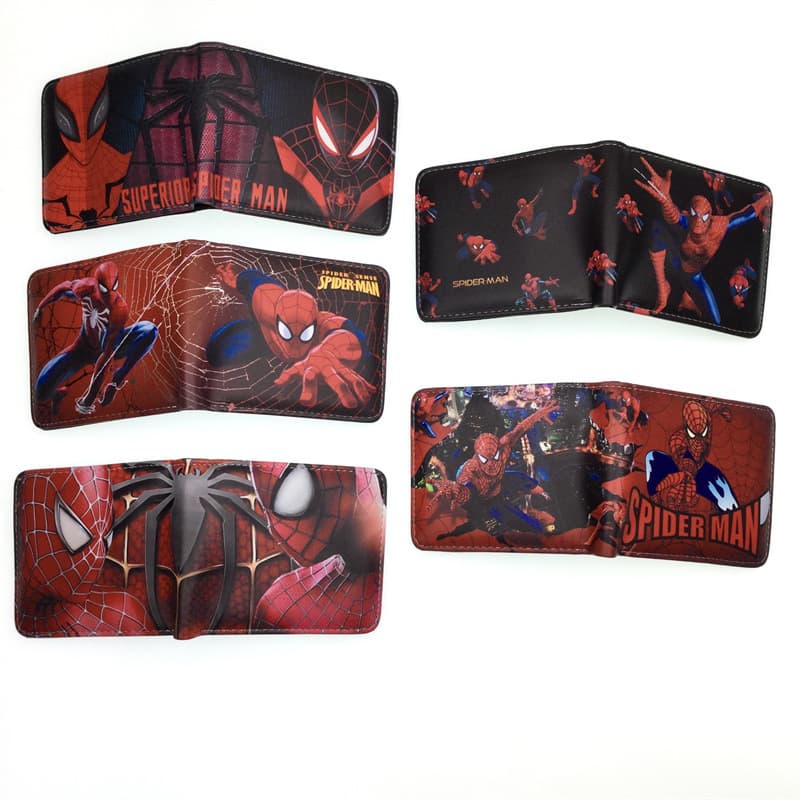 New Spider Wallet Superhero Series Short PU Leather Coin Purse Teen Men's Card Holder Bifold Wallet