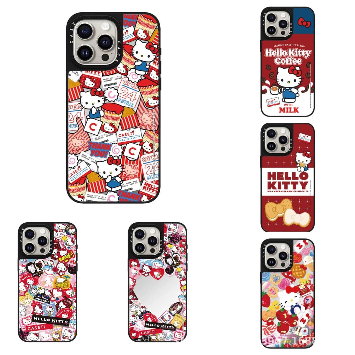 Collaboration Hello Kitty Snack Cat 50th Anniversary Sticker iPhone 17 Pro Max Phone Case 15 Cute 13 Full Coverage