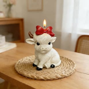 Bow Highland Cow Aromatherapy Gypsum Silicone Mold DIY Handmade Soap Calf Diffuser Stone Candle Mold