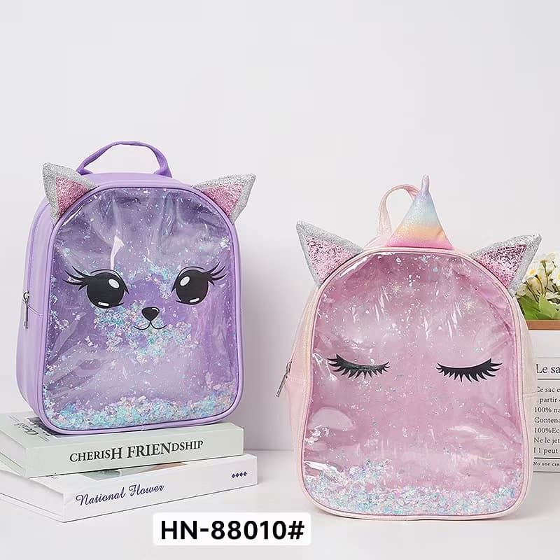 Factory Supply Cute Elementary School Kindergarten Backpack Cartoon Unicorn Laser Sequins Lightweight