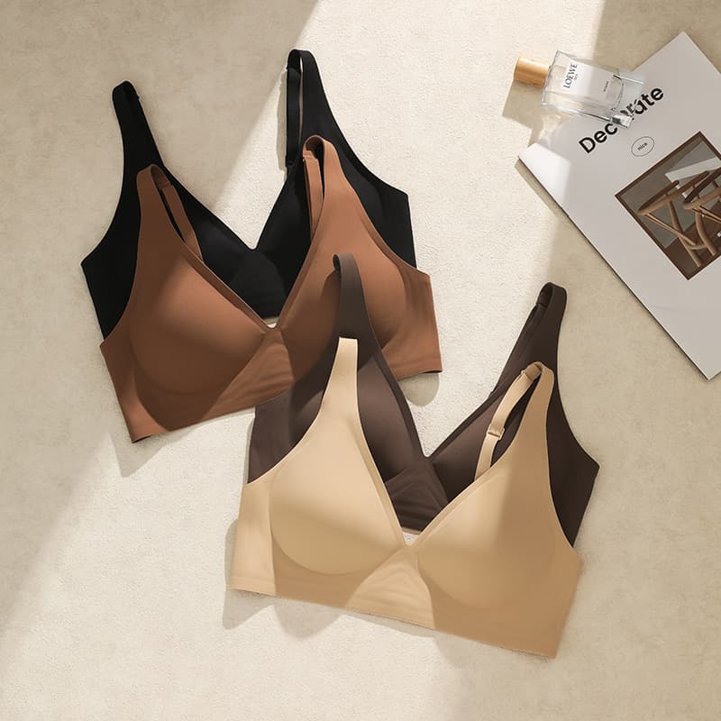 Wireless Bra Liquid Jelly Strip Soft Support No Steel Ring Women's Underwear Breathable Comfortable Small Chest Gathered Seamless