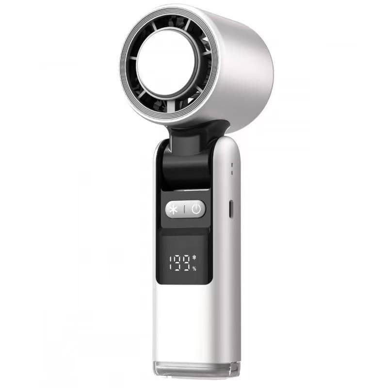 [Factory Direct] Cross-border Ice Pack Handheld Fan, Digital Display, Turbo, High-Speed 199-Level Folding Portable Air Conditioner