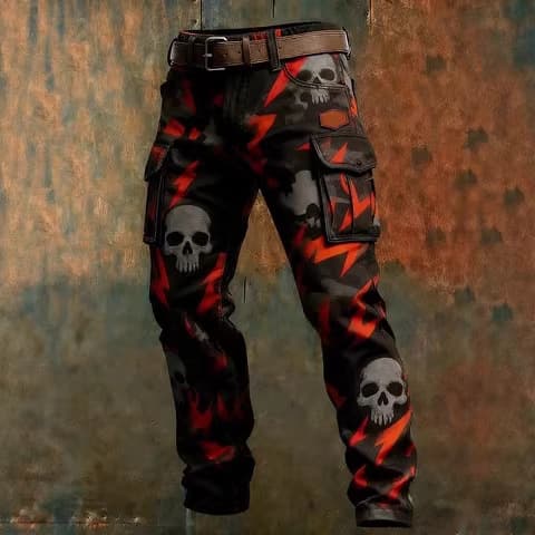 Vintage Work Pants 2026 New Cross-Border Punk Men's Trousers Foreign Trade Amazon Style Men's Clothing Independent Site Hot Sale