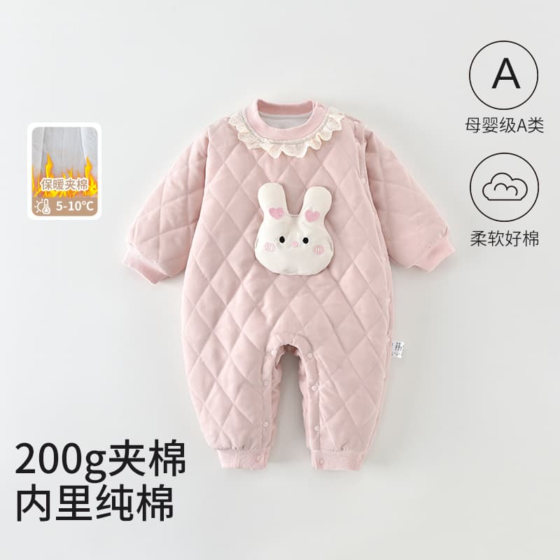 Baby Winter Cotton Padded Jumpsuit Warm Onesie for Toddlers Cute Cotton Coat Outdoor Wear