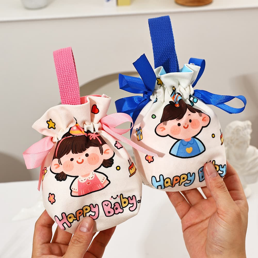 Children's gift bag baby kindergarten full moon birthday first year gift cloth packaging bag gift portable small bag