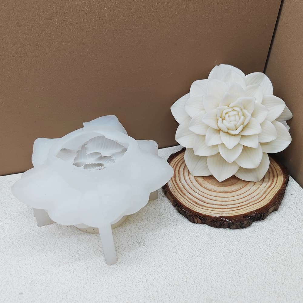 3D Flower Silicone Candle Mold Large Lotus Scented Candle Mold Resin Mold Plaster Mold Casting Mold