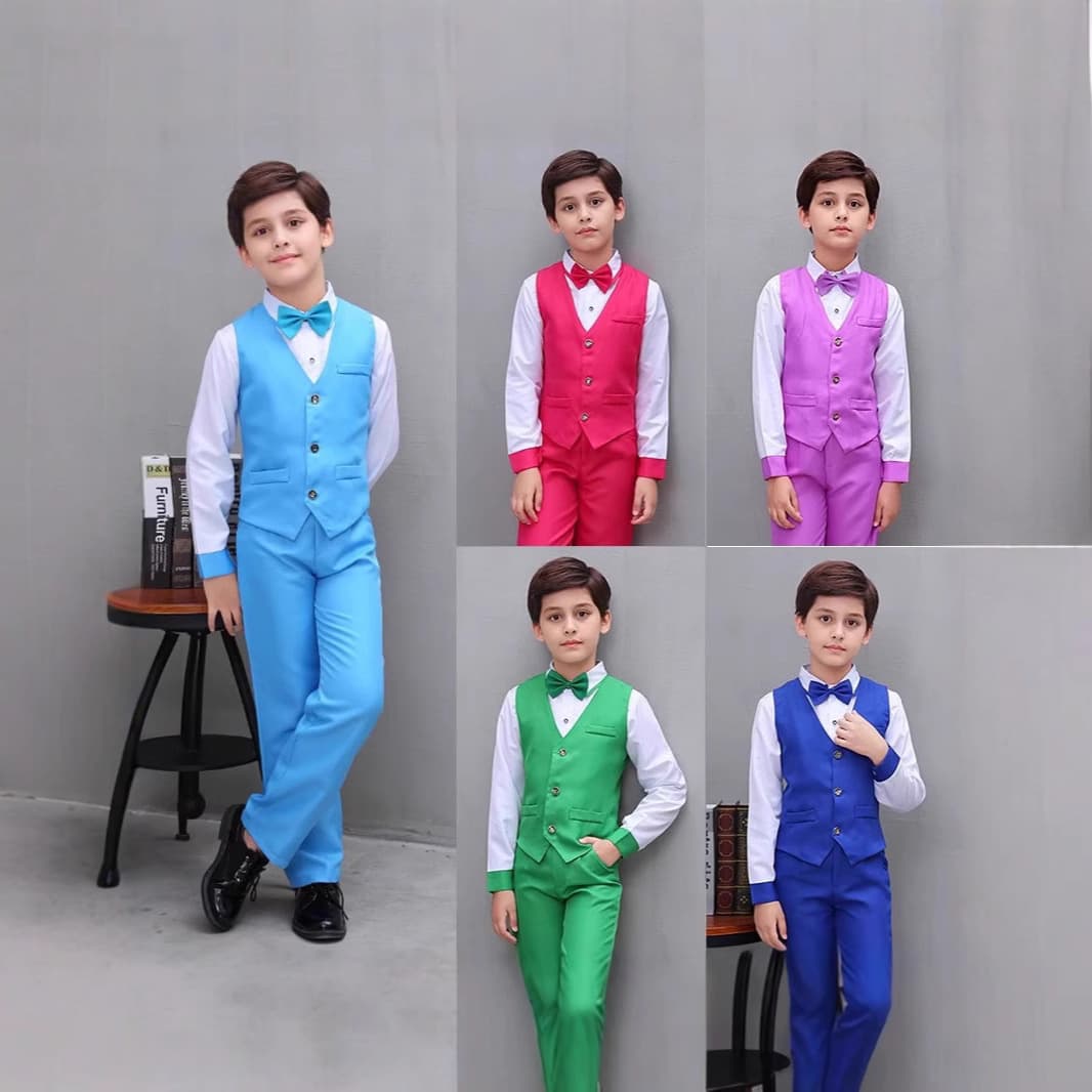 Children's Choir Performance Wear, Host Recitation Clothing, Flower Girl Attire, Boys' Suit Vest Set Performance Outfits
