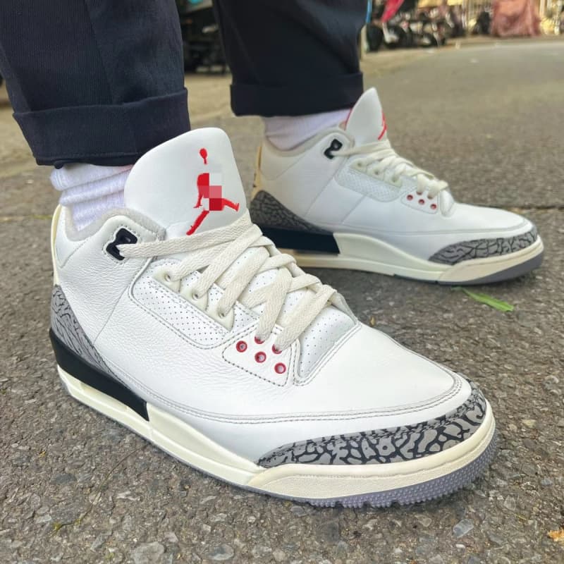Cross-Border Top-Grain Leather Hot Sale AJ3 Original Shoes Fragment Design Unisex Basketball Shoes AJ3 White Cement Outdoor Sports Shoes