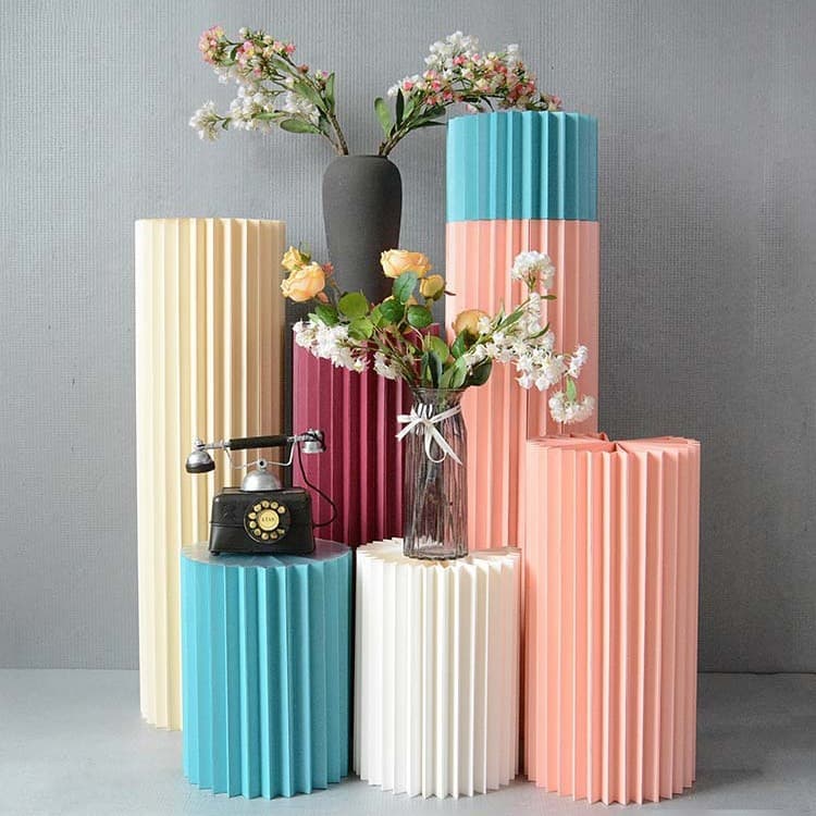 Wedding Aisle Guide Origami Cylinder Dessert Table Wedding Decoration Roman Column Window Display Wedding Essential