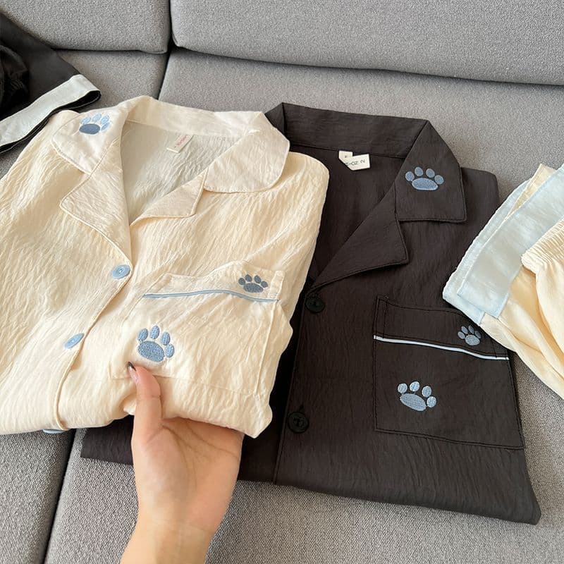 Cloud Cotton Couple Pajamas Summer Thin Korean Sweet Casual Short Sleeve Shorts Home Wear Men and Women Can Wear Out