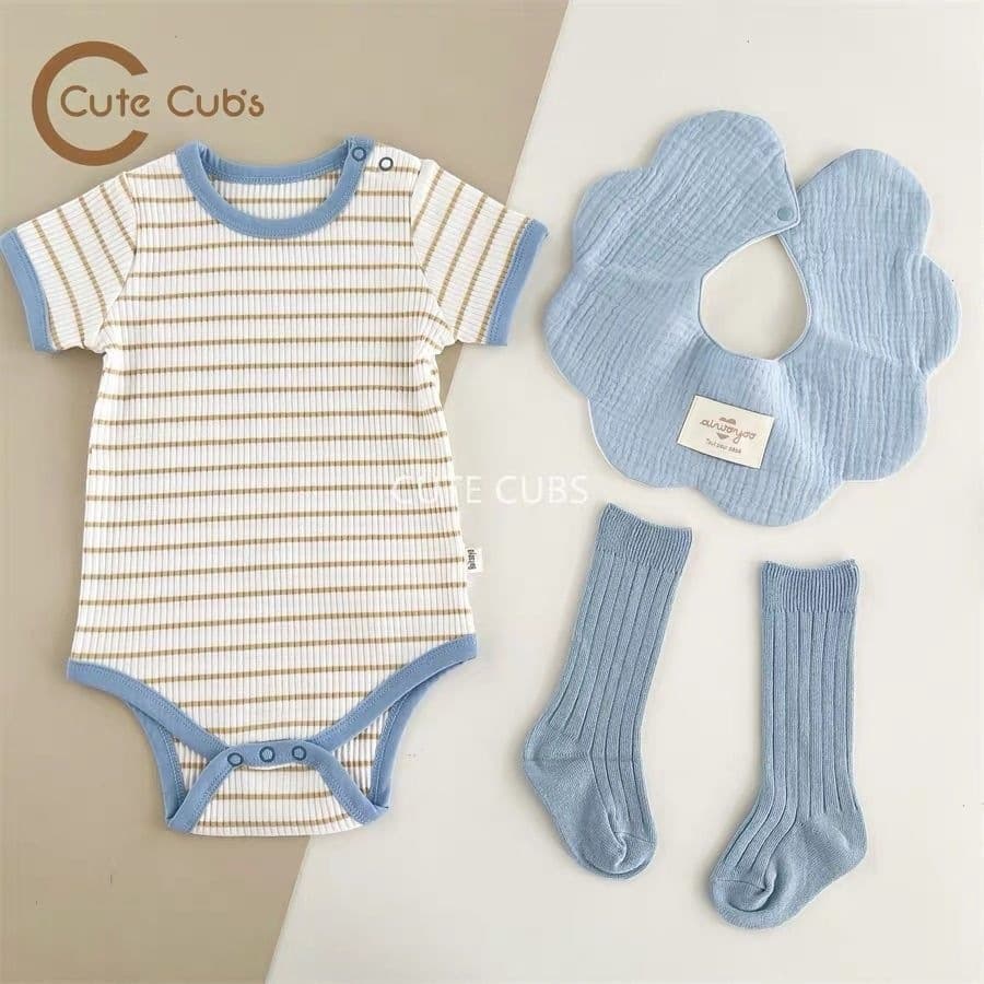 Baby Clothes Summer Thin Short Sleeve Triangle Bodysuit Cotton Striped Bodysuit for Boys and Girls Romper