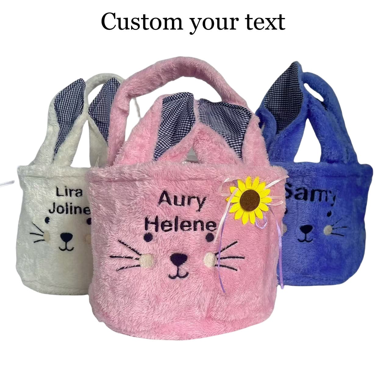 Easter Plush Tote Bag with Custom Embroidery
