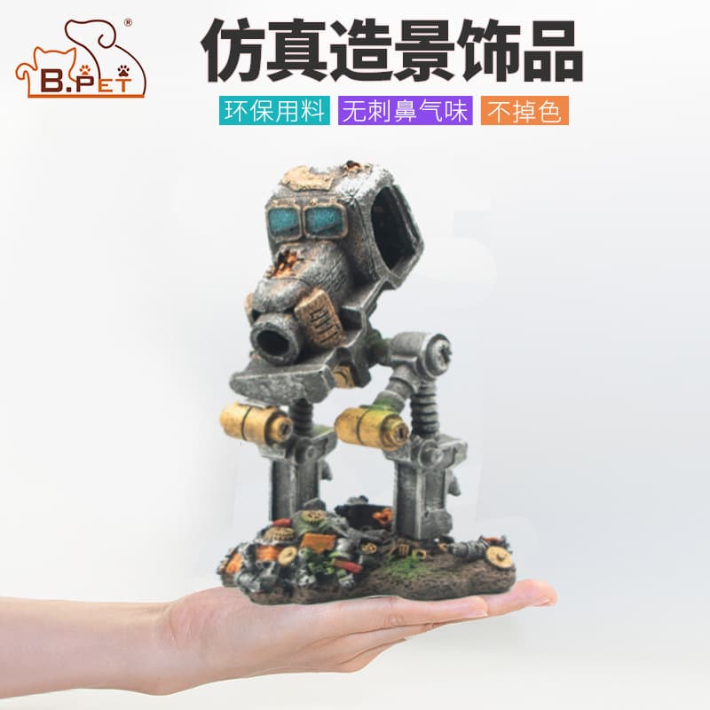 Factory stock fish tank landscaping creative ornaments Autobots fish shrimp escape cave fish tank decorations