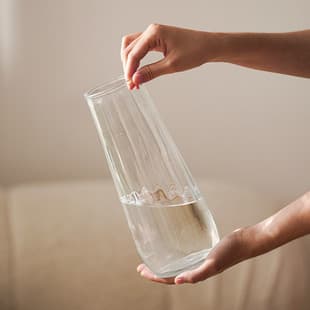Simple Ins Style Transparent Glass Vase, Thickened Hydroponic Green Plants and Fresh Flowers Living Room Flower Vase, Home Decoration Ornament