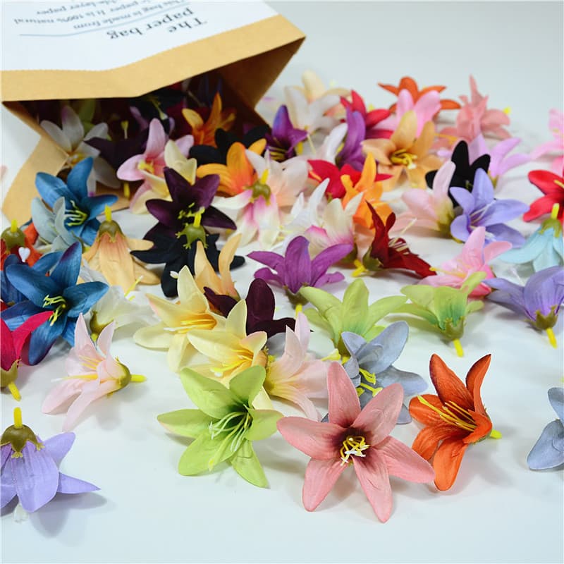 Artificial Lily Flowers Wholesale Home Decoration Flower Ethnic Headpiece Making DIY Flower Box Accessories
