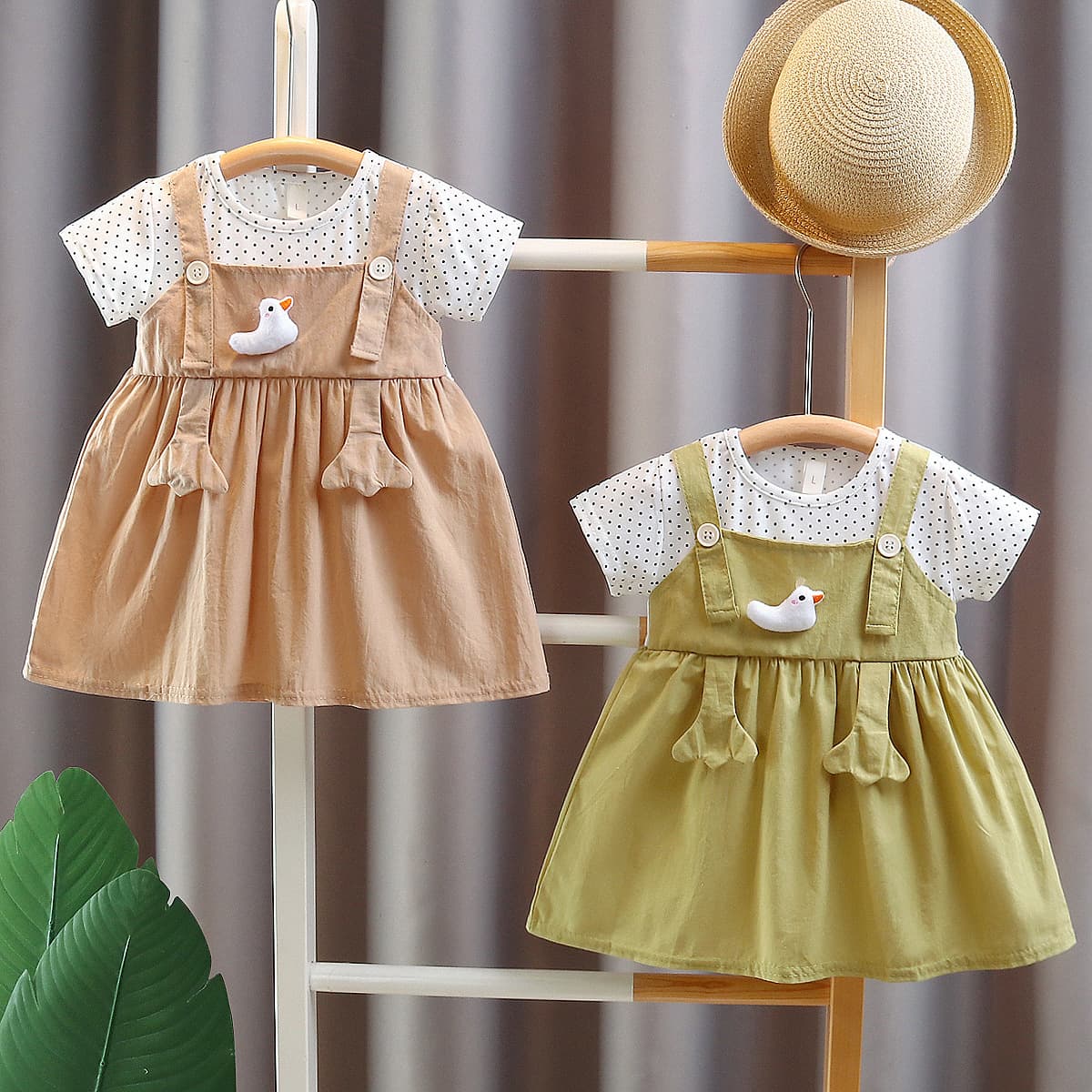 Girls Summer Cartoon Dress 2024 New Cotton Half-Sleeve Children Princess Dress