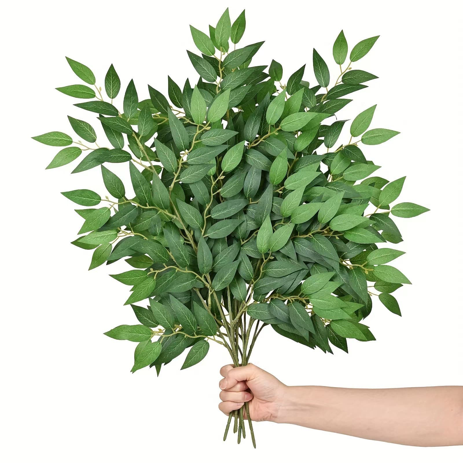 Cross-border Artificial Elaeagnus Leaf Wedding Bouquet Filler Indoor Decoration Faux Greenery 13-Branch Elaeagnus Leaf