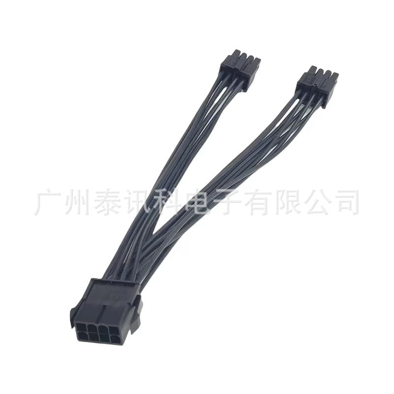Pure Copper Motherboard CPU 8-Pin Power Adapter, 1-to-2 8-Pin to Dual 8(4+4)-Pin, Dual CPU 8-Pin Server Extension Cable