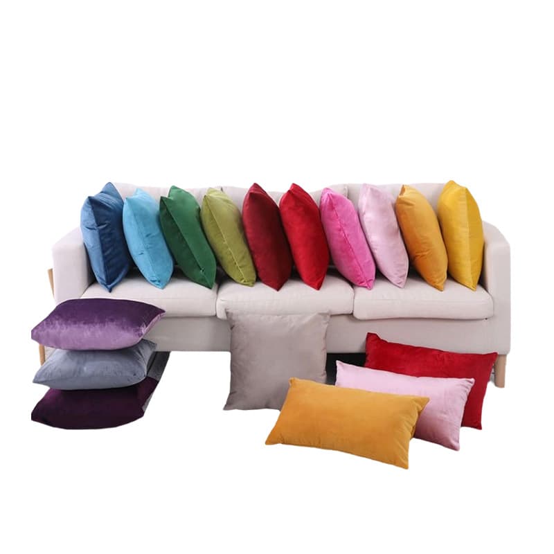 Nordic Sofa Throw Pillow Cushion for Living Room, Office Lumbar Support Pillow, Bed Headrest Back Cushion, Solid Velvet Pillow Cover