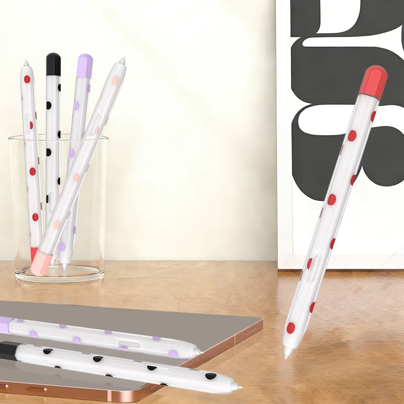 Suitable for Samsung s7/s8/s9/s10 protective case pencil Samsung S6Lite pen case polka dot silicone case soft