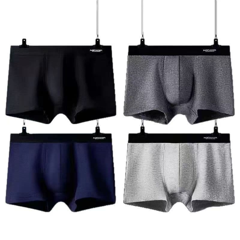 NJR Men's Antibacterial Xinjiang Cotton Boxer Briefs Large Size Breathable Shorts