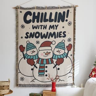 Cross-Border Christmas Tapestry, Room Decoration Thread Blanket, Living Room Sofa Cloth, Jacquard Throw Blanket, Wall Background Decorative Hanging Cloth