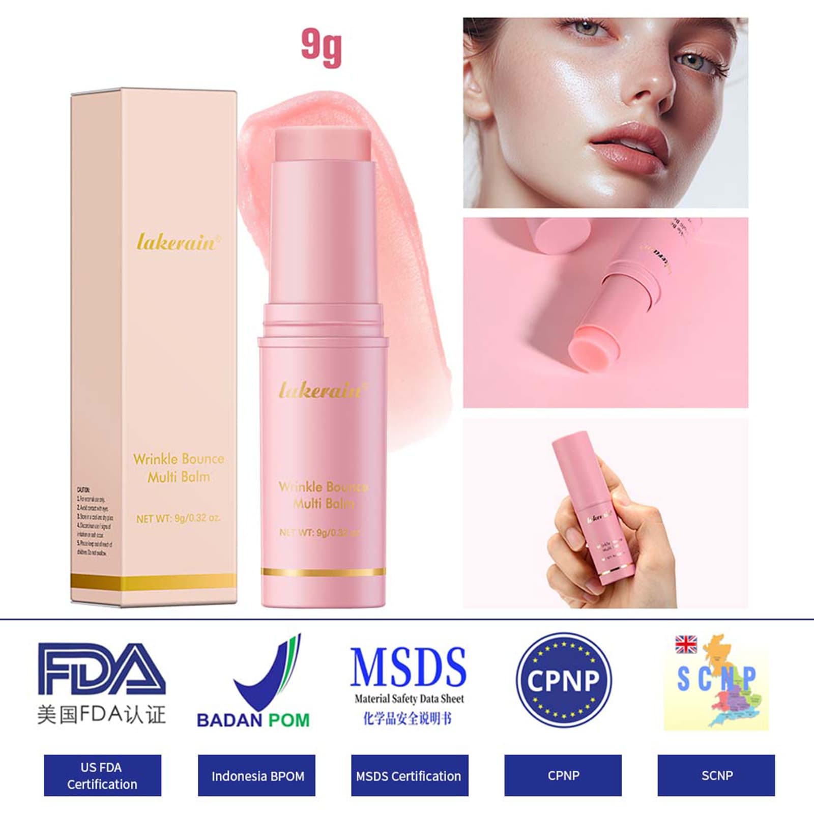 Lakerain Hydrating Stick for Moisturizing Face and Lips, Hydration Boosting Stick