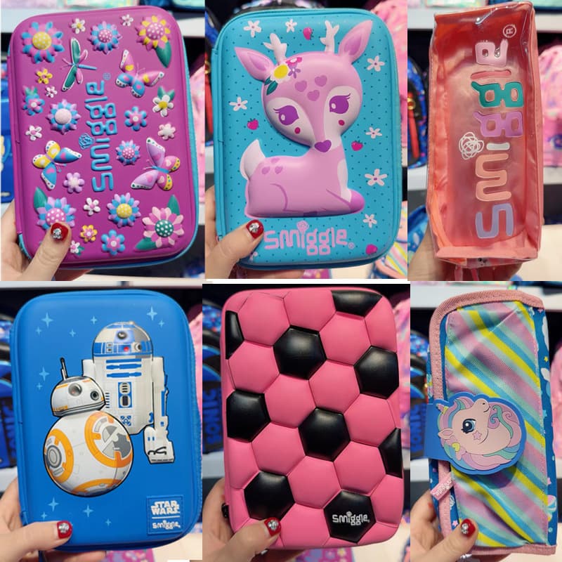 Australian Smiggle Pencil Case for Students Large Capacity Pen Case Pouch Cartoon Pencil Box