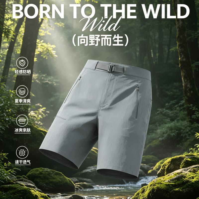 Summer Men's Quick-Dry Casual Shorts Outdoor Sports Breathable Ice Silk Work Pants Versatile Commuter Pants