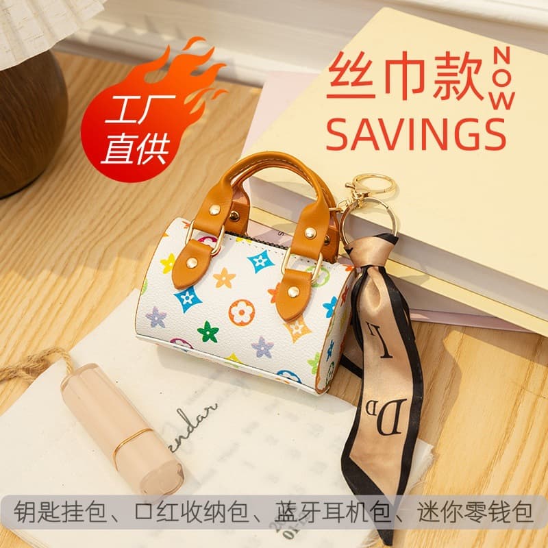 New Cross-Border Mini Clutch Bag for Women, Vintage Silk Scarf Pillow Bag, Versatile and Trendy Accessory Coin Purse