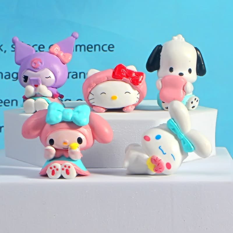 Internet celebrity Kuromi cake decoration ornaments Sanrio sitting posture Melody doll doll hand-made accessories small ornaments