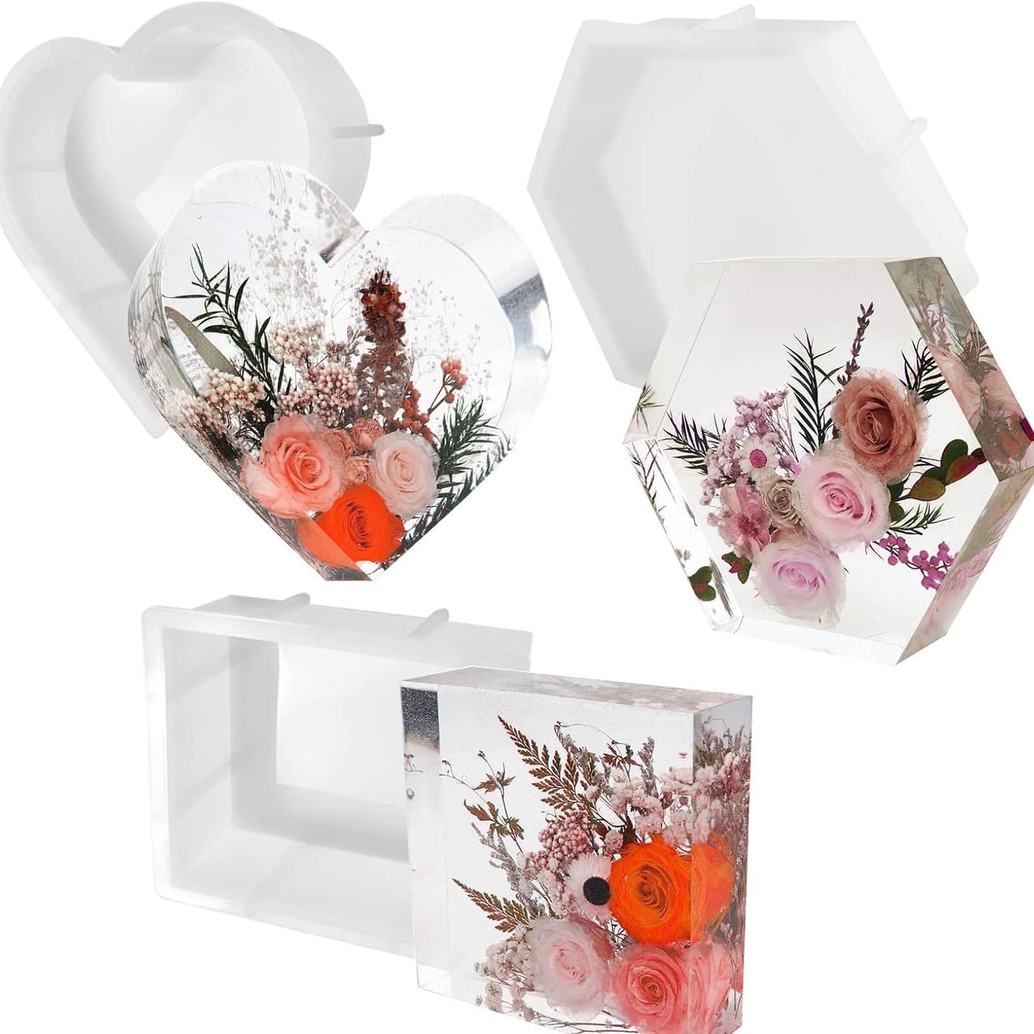 Large Silicone Drip Mold Rectangle Heart Shaped Home Decorative Items Drop Gel Mold Irregular Shape Baking Cake Mold